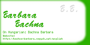 barbara bachna business card